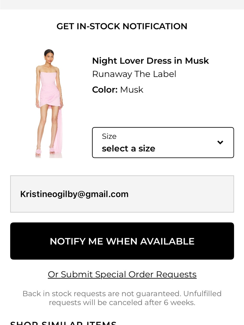 Runaway The Label Strapless Mini Dress in Musk Pink